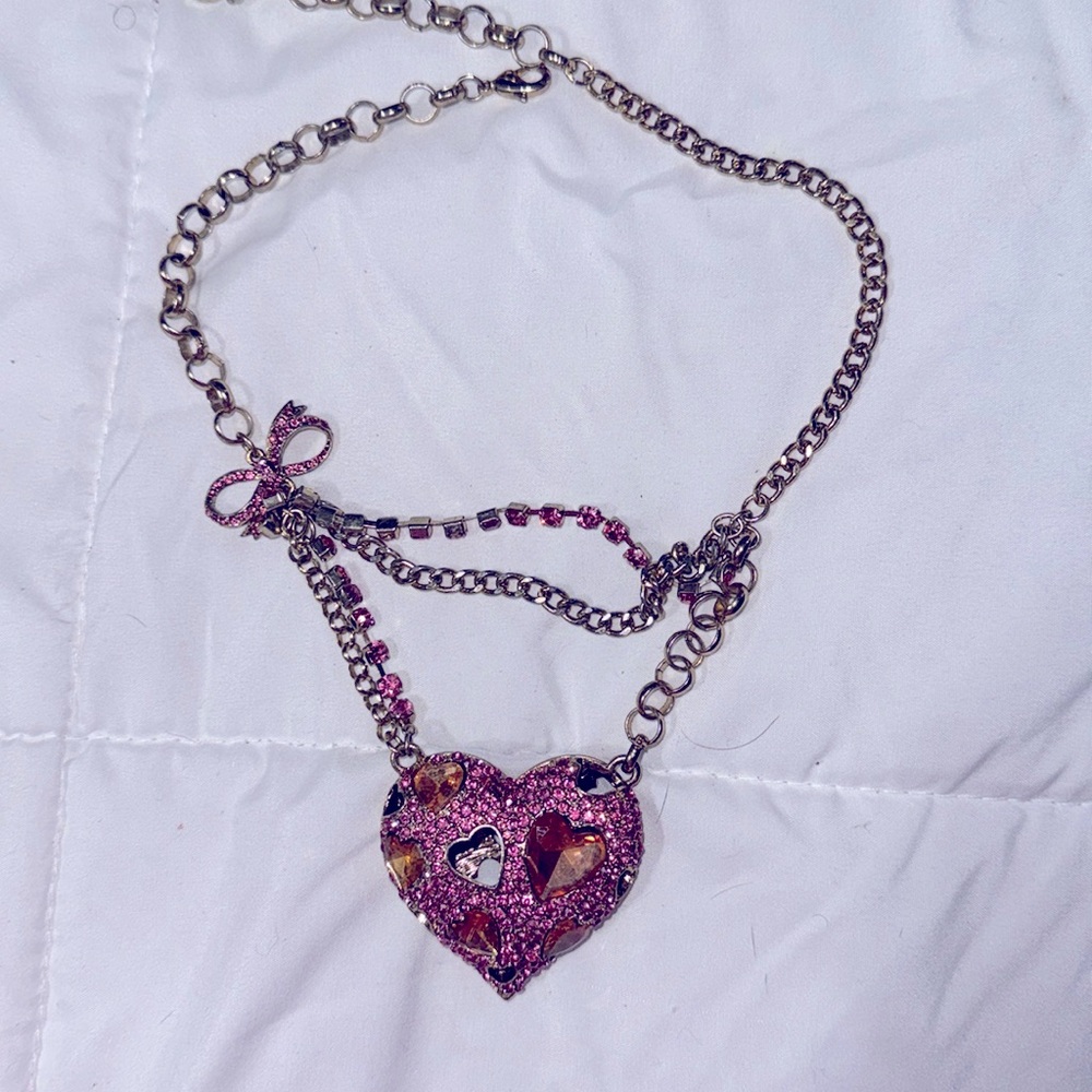Betsey Johnson 3D Heart Necklace